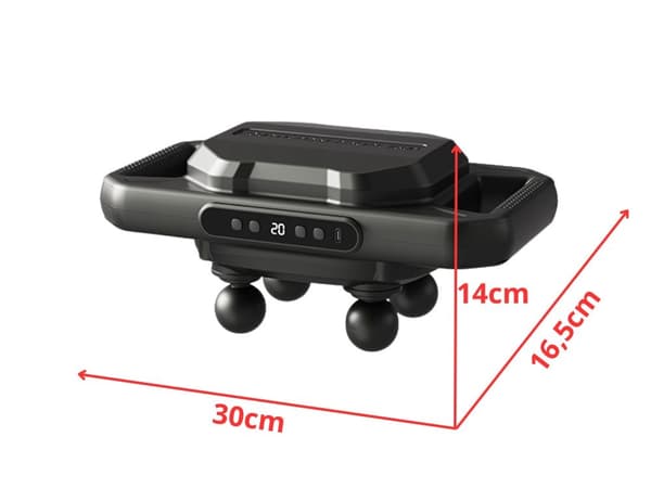 Kropsmassager - 4 hoveder, 20 styrkeniveauer, 6 pulsprogrammer, USB