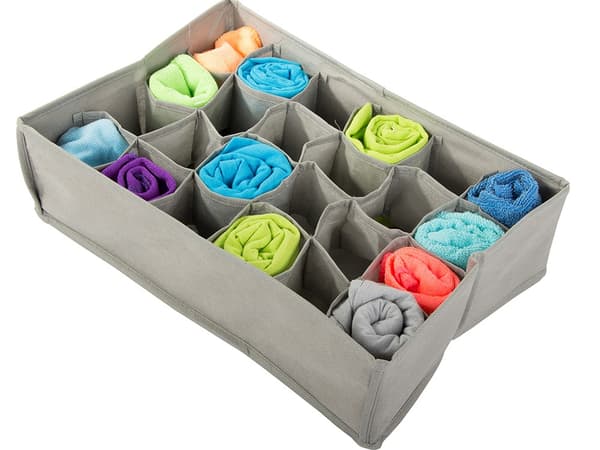 Undertøjsorganisator strømper skuffe garderobe 24 rum bin