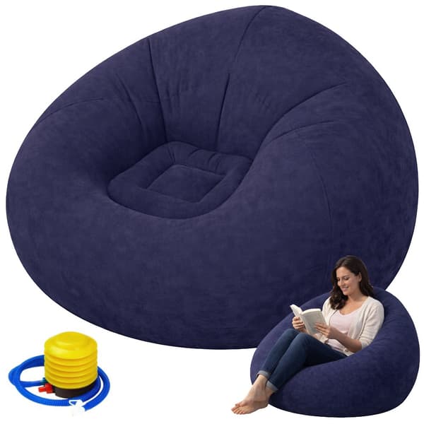 Uppblåsbar sittpuff velour