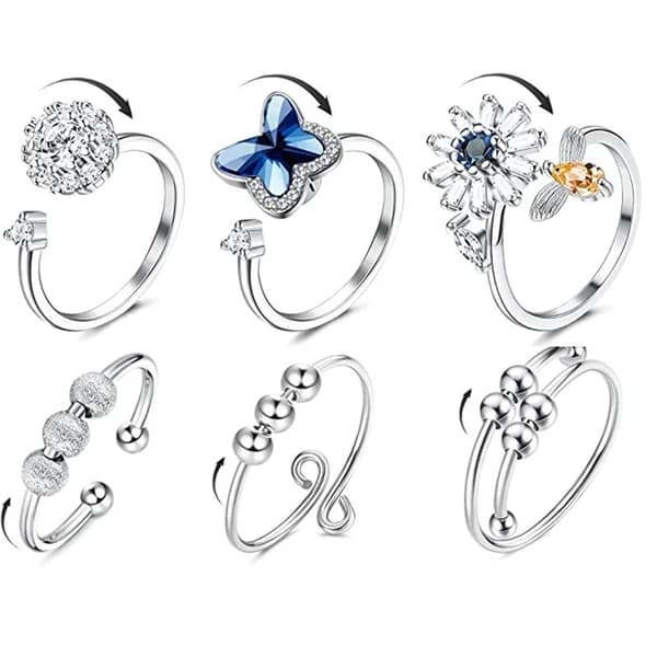 Justerbara Fidgetringar i Set – Ringar i 6-pack