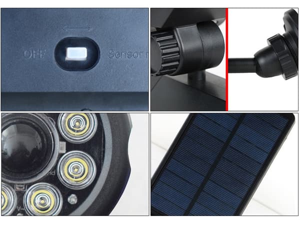 Solcellelampe 8 LED - Hagelampe med sensor