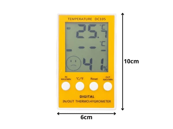 Digitalt termometer hygrometer med sonde ind/ud
