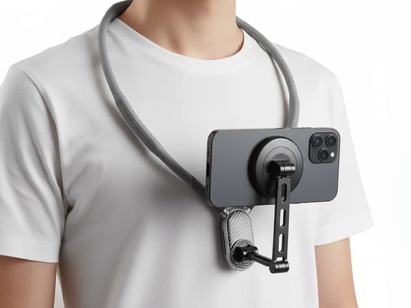Magnetisk halsmontering til mobil vlog hovedbånd