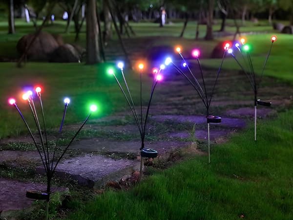 Solcellelamper kugle 2 stk RGB LED 70 cm