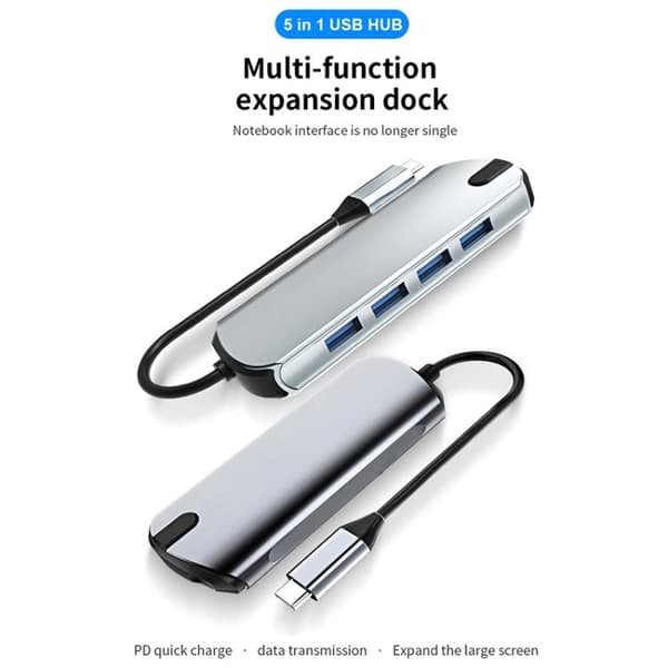 USB-C / Thunderbolt 3 til USB 3.0-Hub 5-Porter - Macbook