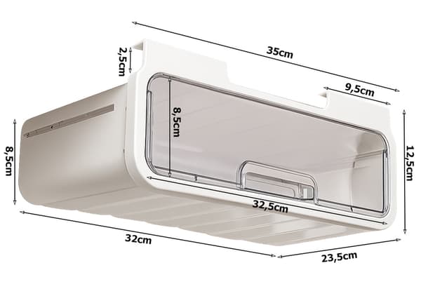 Utrekkbar skuff under skrivebord