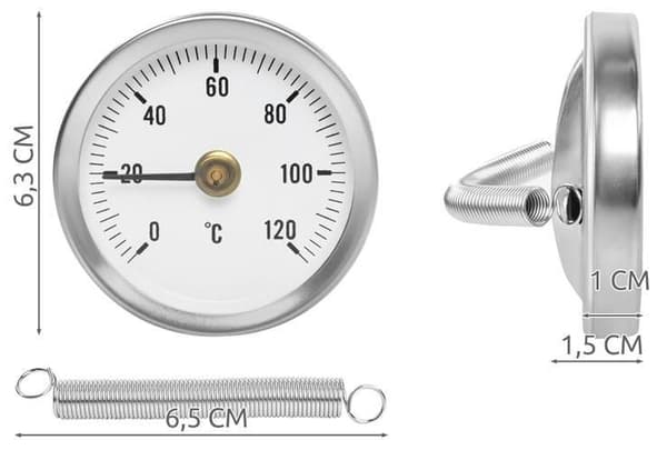 Anleggstermometer 0-120°C – Termometer - 4-Pack