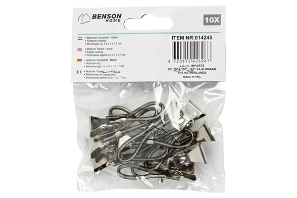 Handdukshängare svart 10-pack