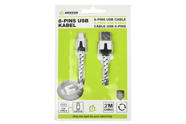 USB lightning -kaapeli 2 m nylon