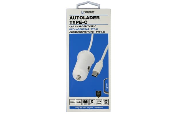 Billader USB-C-kabel 1,2 m 12-24 V