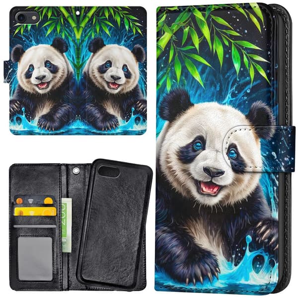 iPhone 7/8/SE - Lommebok Deksel Panda