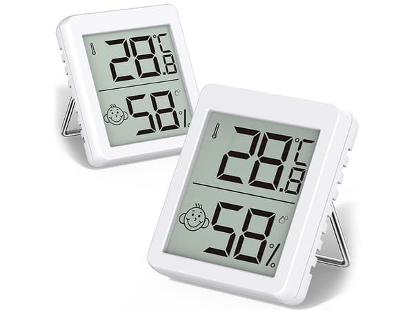 Digital termometer mini väderstation rumshygrometer batterimagnet - White