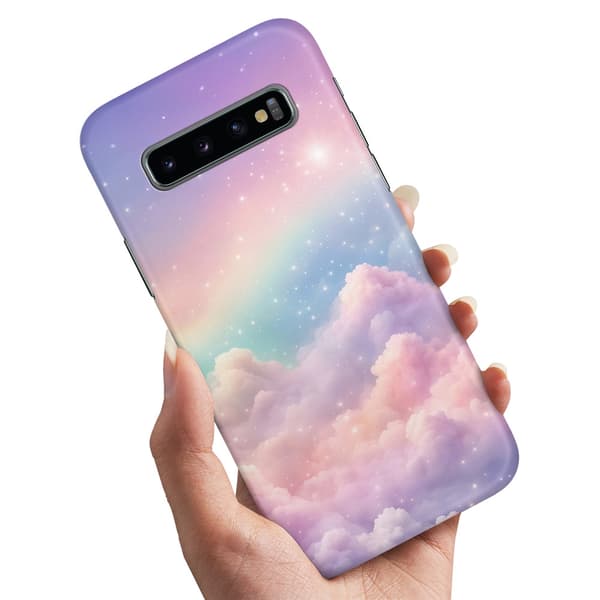 Deksel / Mobildeksel til Samsung Galaxy S10 - Rainbow Clouds