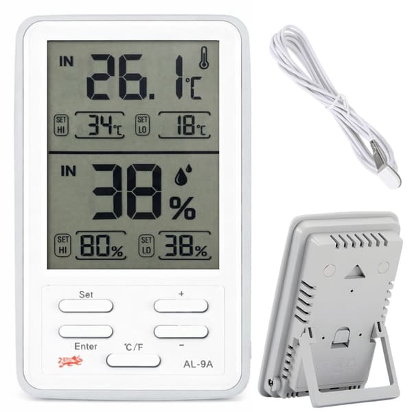 Værstasjon LCD termometer hygrometer trådløs