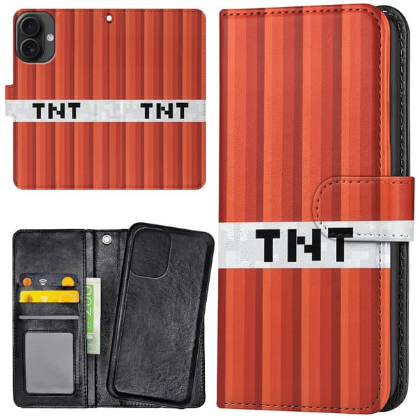 iPhone 16 Plus - Mobilcover/Etui Cover Minecraft TNT