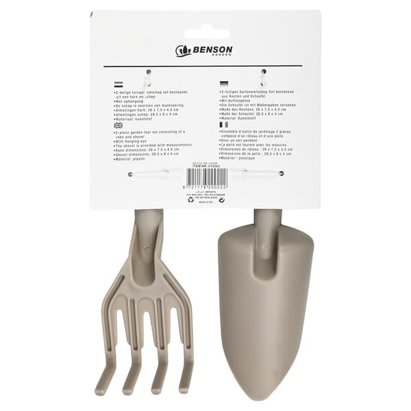 Hageredskaper 2-delt plast beige