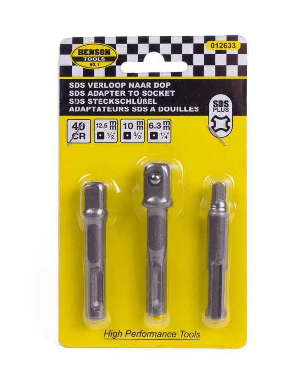 Adapter SDS+ til hylse 1/4-3/8-1/2\"