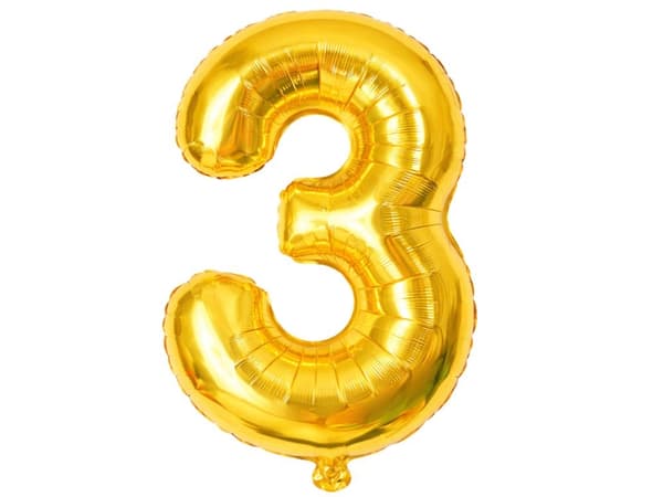 Folieballon tal guld 66 cm