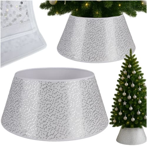 Juletreskjørt 60×22 cm - Sølvfarget base
