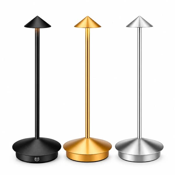 Bordlampe / Skrivebordslampe - Trådløs LED-lampe - Silver