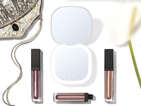 Makeupspejl x5 - LED-belyst rejsemodel