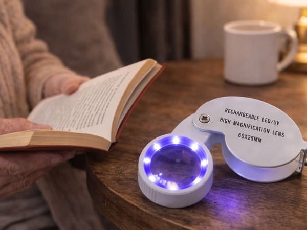 Forstørrelsesglass LED USB oppladbart 60x