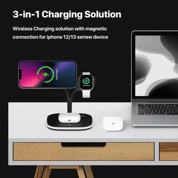 Ladestation til iPhone, Apple Watch & AirPods – Induktion