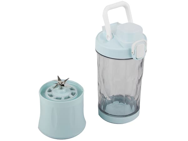 Bærbar USB trådløs smoothieblender, isknuser, blå - Blå