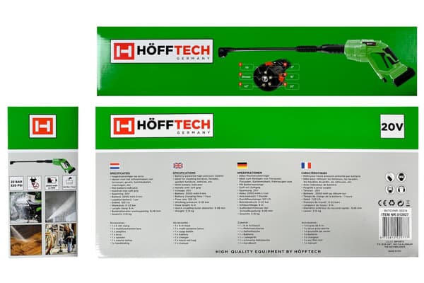 Högtryckstvätt sladdlös 20V 2000 mAh