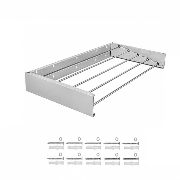 Hopfällbart torkställ 80 cm – Väggmonterat - 2-Pack