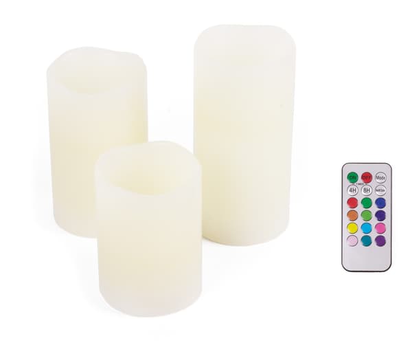 LED-lys 3-pakning + fjernkontroll