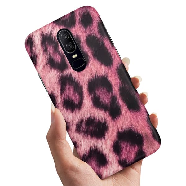 Deksel / Mobildeksel til OnePlus 8 - Pink Leopard