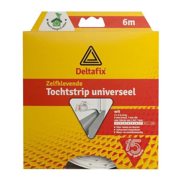 Tetningslist silikon 9 x 7 mm 2 x 3 m hvit