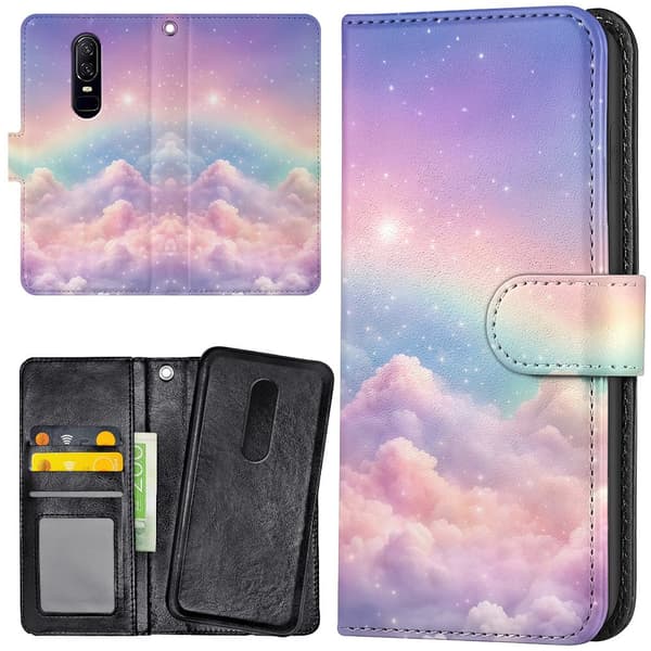 OnePlus 7 - Lompakkokotelo/Kuoret Rainbow Clouds