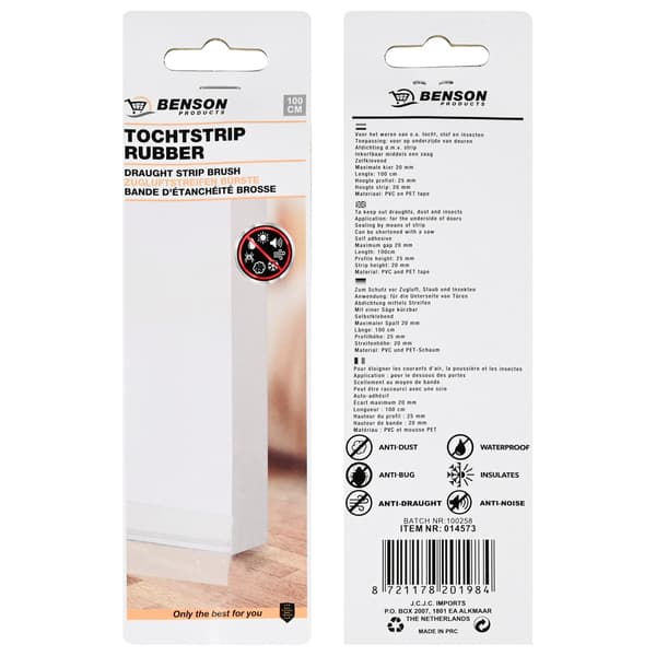 Tätningslist borste 100 cm transparent
