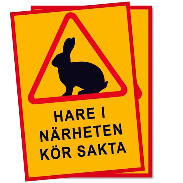 Varningsskylt "Hare I Närheten" - Skylt / Trafikskylt