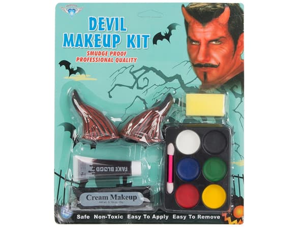 Ansiktsmaling djevelsett for halloween makeup horn forkledning