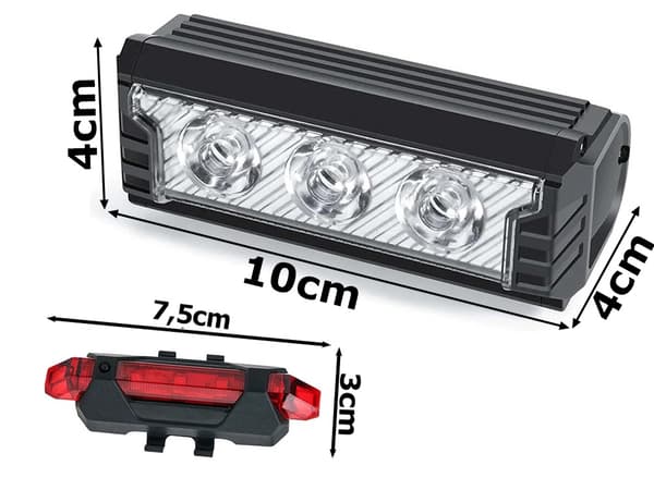 Cykel led ljus fram bak usb batteri styrset