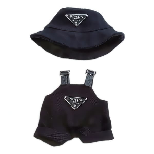 Tøj til Labubu / Dukketøj Sæt – Seler & Hat PPADA - Black