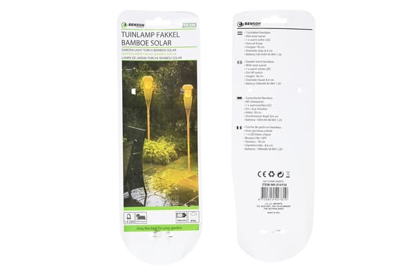 Hagelampe bambusfakkel solcelle 78 cm