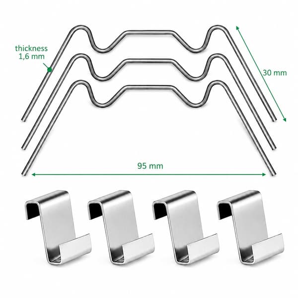 Glasclips för Växthus / Växthusklämmor i Stål - 100-Pack