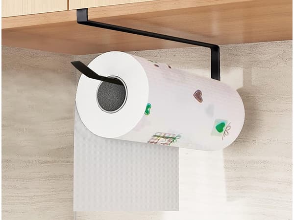 Køkkenrulleholder i metal, loft, mat - Sort