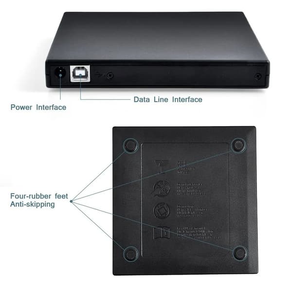 Extern DVD/CD-Brännare USB 2.0 Slim för Dator