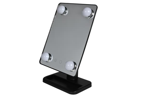 Sminkspegel 4 LED svart