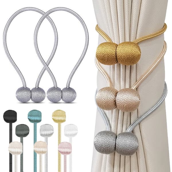 Magnetisk Gardinomtag för Gardiner - Silver 4-Pack