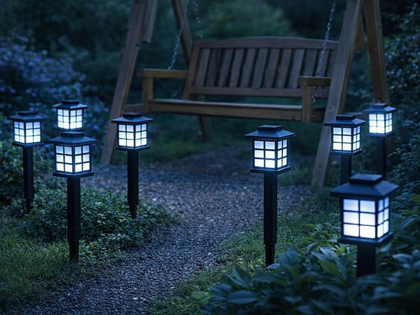 Solcellelamper 6 stk LED med skumringssensor