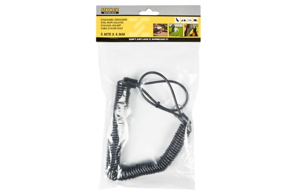 Stålvajer isolert 4 mm x 5 m