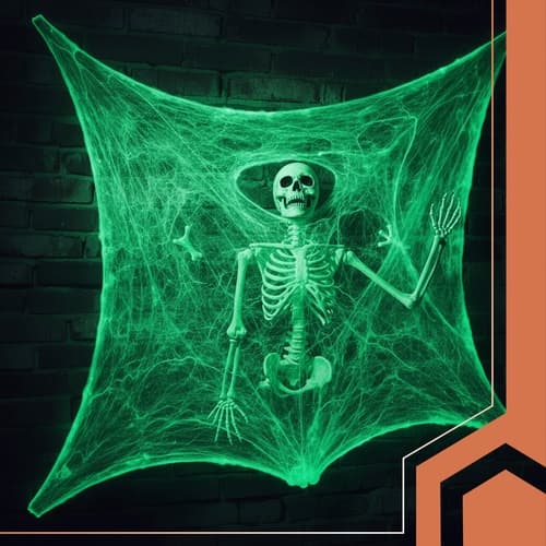 Selvlysende spindelvev - Halloween-dekorasjon
