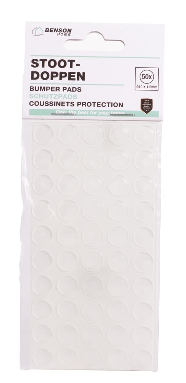 Möbeltassar 50-pack transparenta ø10×1,5 mm