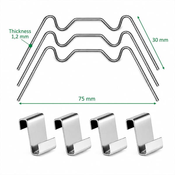 Glasclips för Växthus / Växthusklämmor i Stål - 100-Pack